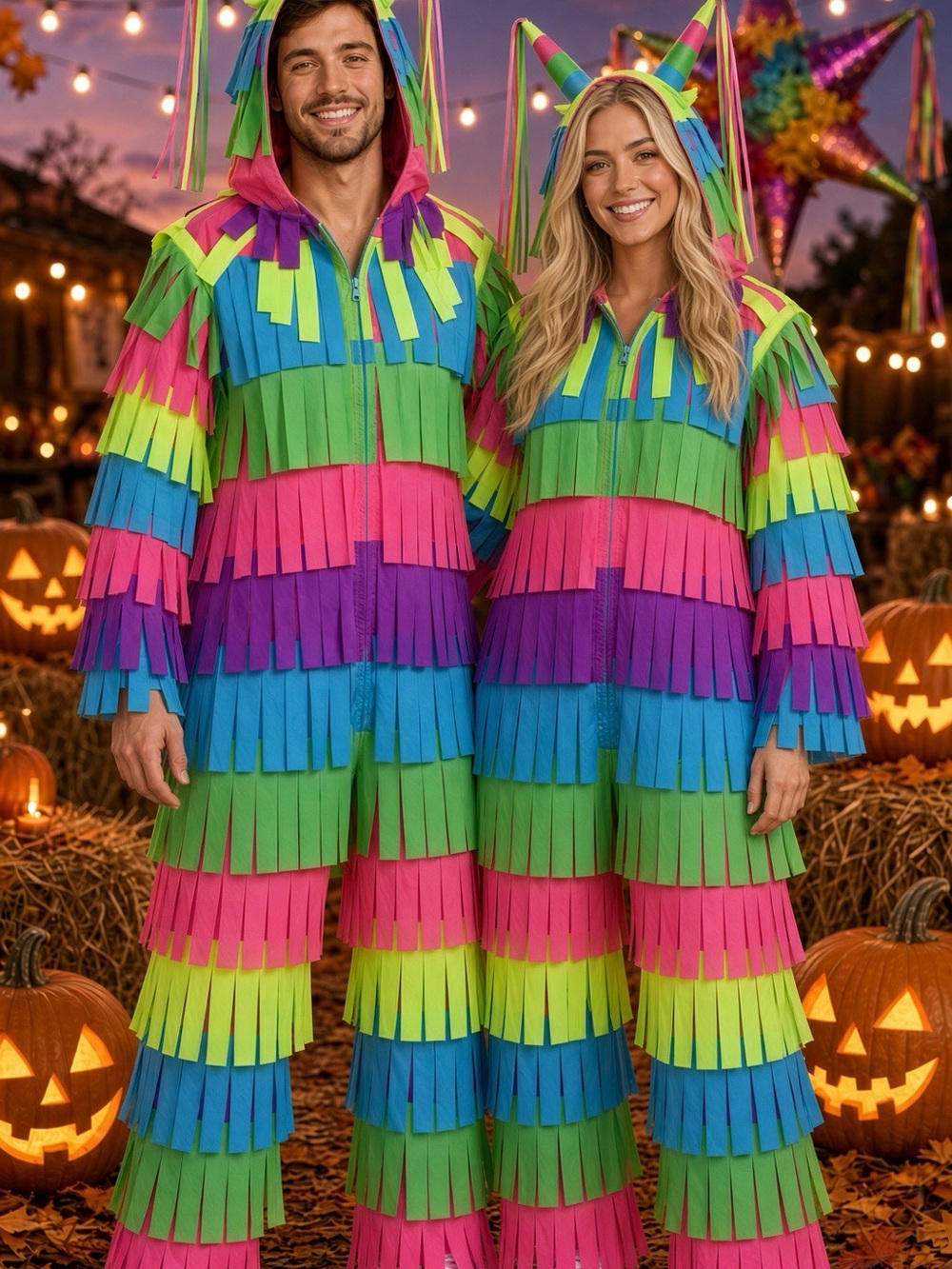 Tipsy Elves Neon Piñata Costume in Pink, Green, Blue, Purple Adult Medium NWT
